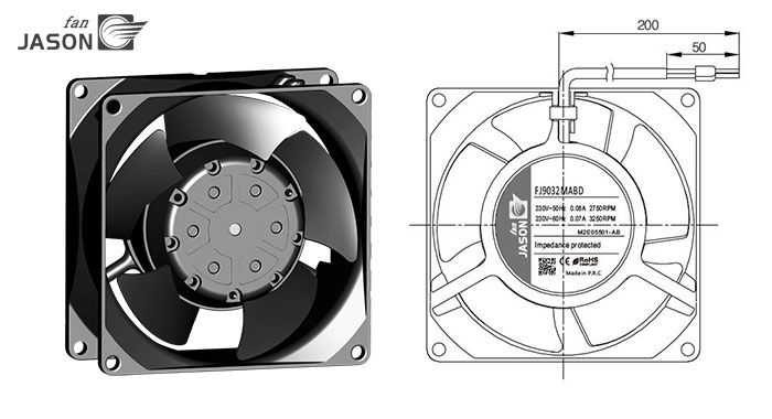 External Rotor Motor Fan FJ9032MABL