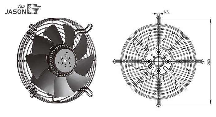 External Rotor Sickle Impeller C2E-200.FG.V