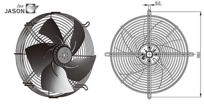 External Rotor Sickle Impeller C4E-300.FG.V