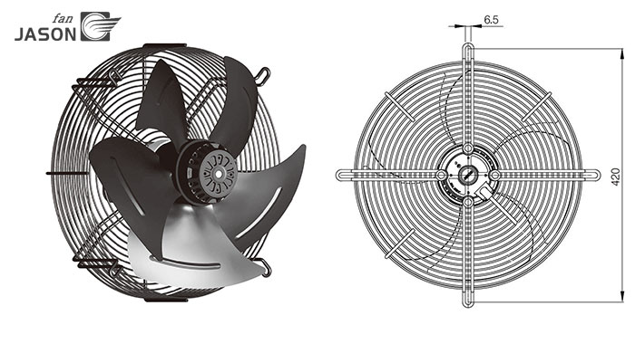 External Rotor Sickle Impeller C4E-350.FG.V