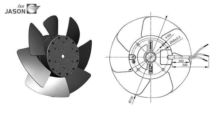 External Rotor Sickle Impeller FJ2E-130.V