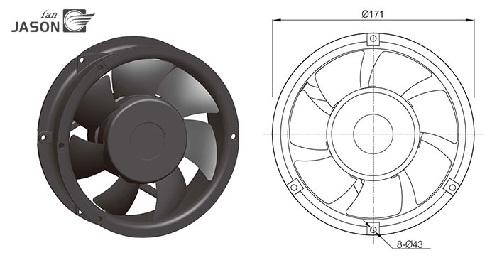 Shaded Pole Motor Fan FJ17052AB