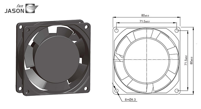 Shaded Pole Motor Fan FJ8022AB